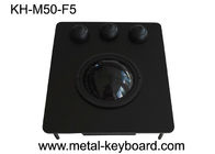 Trackball επιτροπής μετάλλων λιμένων USB μαύρο βιομηχανικό ποντίκι με τη σφαίρα ρητίνης 50MM