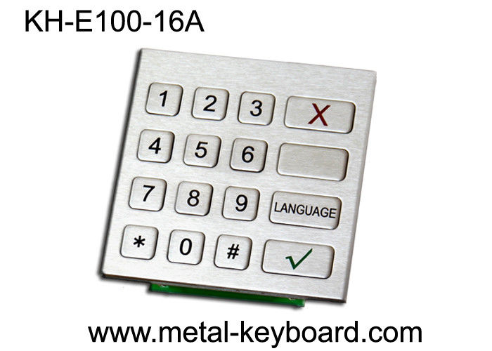 Τραχύ βιομηχανικό αριθμητικό αριθμητικό πληκτρολόγιο ανοξείδωτου με 16 κλειδιά για το περίπτερο εισόδου