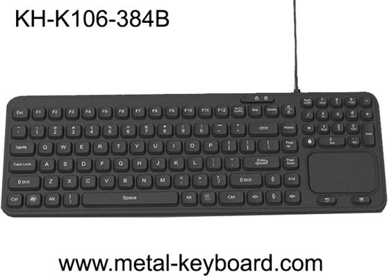 Δυναμωμένο βιομηχανικό λαστιχένιο πληκτρολόγιο 106 σιλικόνης κλειδιά με πλαστικό Touchpad