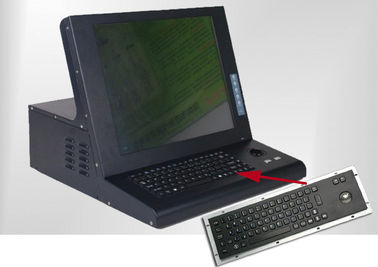 IP65 αντι - μαύρο βιομηχανικό πληκτρολόγιο υπολογιστών βανδάλων με Trackball ανοξείδωτου
