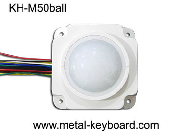 50MM Μηχανική λευκή ρητίνη ανθεκτική Trackball ποντίκι ενότητα για ιατρική